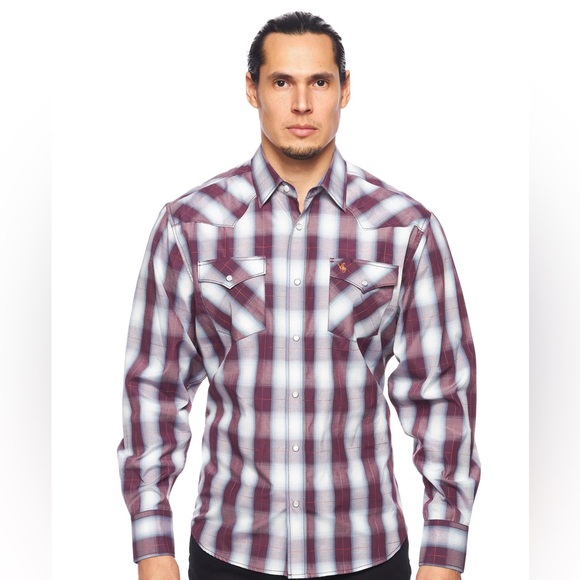 rodeo Other - Men's Rodeo plaid long-sleeve western shirt pearl snap buttons XL